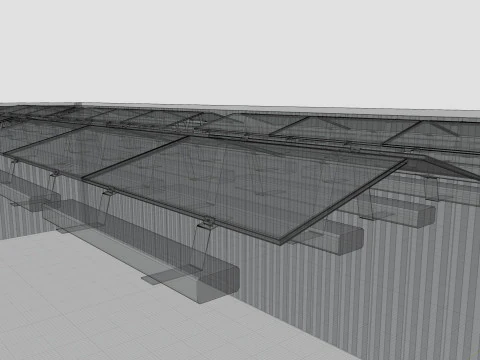 Rooftop Lightweight Solar Construction Type-4 3D Model