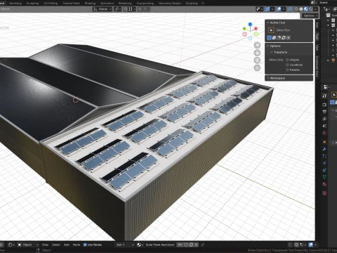 Rooftop Lightweight Solar Construction Type-4 3D Model