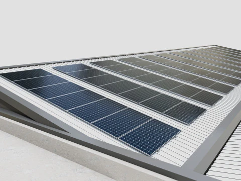 Rooftop Solar Systems Type-1 3D Model