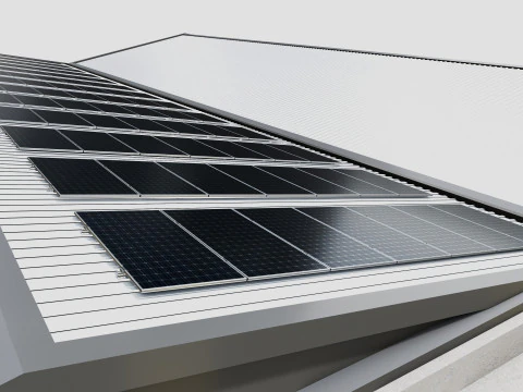 Rooftop Solar Systems Type-1 3D Model
