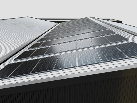 Rooftop Solar Systems Type-1 3D Model