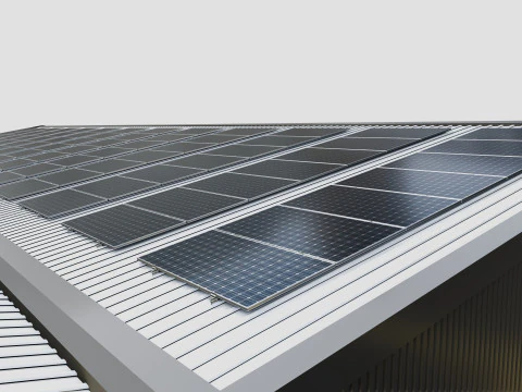 Rooftop Solar Systems Type-1 3D Model