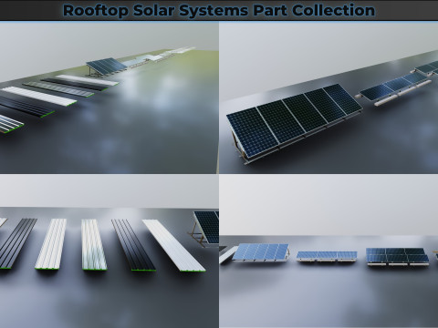 Rooftop Solar Systems Part Collection 3Dモデル