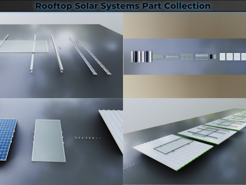 Rooftop Solar Systems Part Collection 3Dモデル