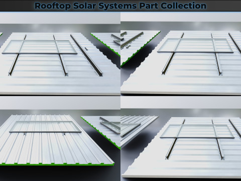 Rooftop Solar Systems Part Collection 3Dモデル