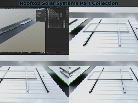 Rooftop Solar Systems Part Collection 3Dモデル