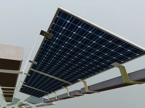 Rooftop Solar Systems Part Collection 3D Model