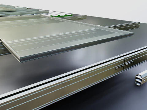 Rooftop Solar Systems Part Collection 3D Model