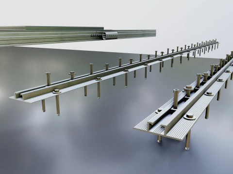 Rooftop Solar Systems Part Collection 3D Model