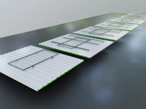 Rooftop Solar Systems Part Collection 3D Model