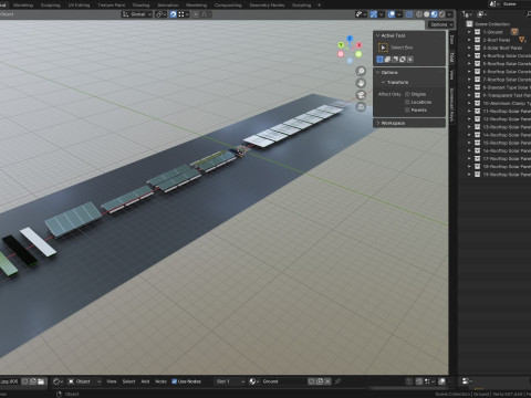 Rooftop Solar Systems Part Collection 3Dモデル