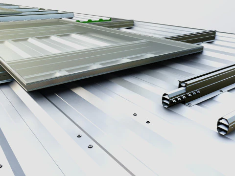 Rooftop Solar Systems Part Collection 3D Model