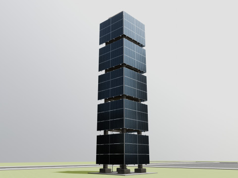 Solar Concrete Tower Type-1 3D Model