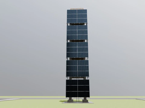 Solar Concrete Tower Type-1 3D Model