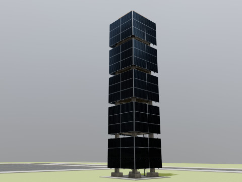 Solar Concrete Tower Type-1 3D Модель