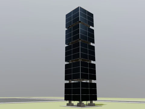 Solar Concrete Tower Type-1 3D Model