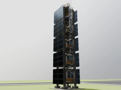 Solar Concrete Tower Type-1 3D Model
