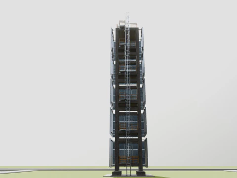 Solar Concrete Tower Type-1 3D Model