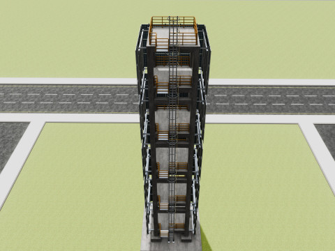 Solar Concrete Tower Type-1 3D Модель