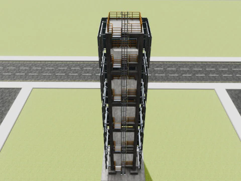 Solar Concrete Tower Type-1 3D Model