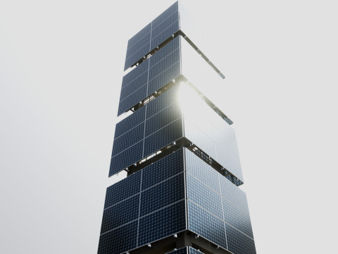 Solar Concrete Tower Type-1 3D Модель