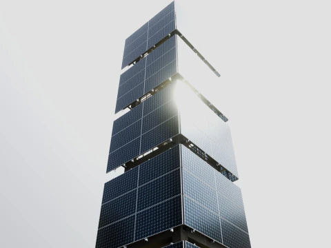 Solar Concrete Tower Type-1 3D Model