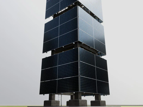 Solar Concrete Tower Type-1 3D Model