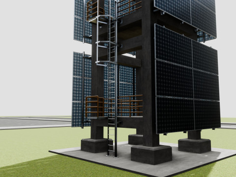 Solar Concrete Tower Type-1 3D Модель