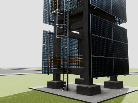 Solar Concrete Tower Type-1 3D Model