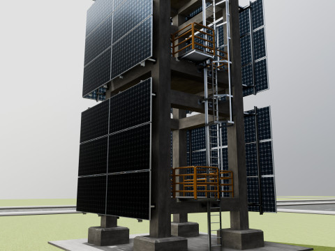 Solar Concrete Tower Type-1 3D Модель