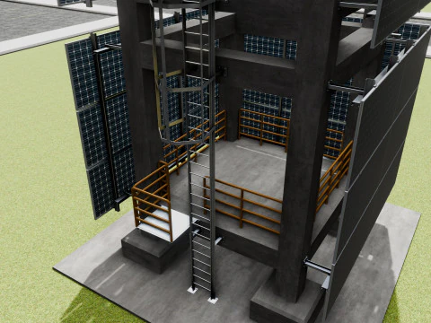 Solar Concrete Tower Type-1 3D Model