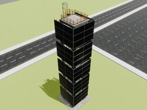 Solar Concrete Tower Type-1 3D Model