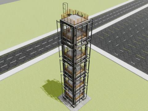 Solar Concrete Tower Type-1 3D Model