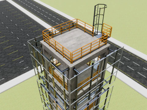 Solar Concrete Tower Type-1 3D Model