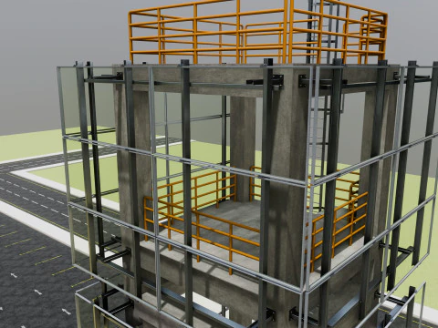 Solar Concrete Tower Type-1 3D Model