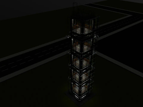 Solar Concrete Tower Type-1 3D Model