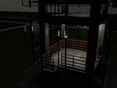 Solar Concrete Tower Type-1 3D Model