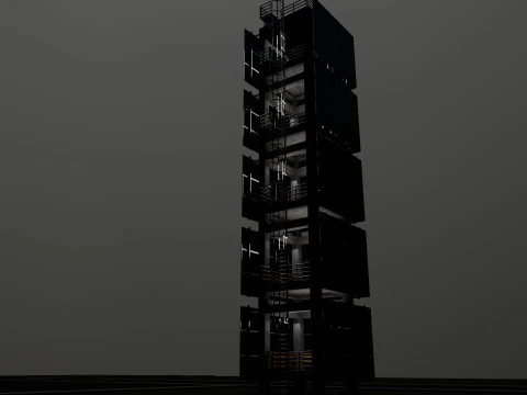 Solar Concrete Tower Type-1 3D Model