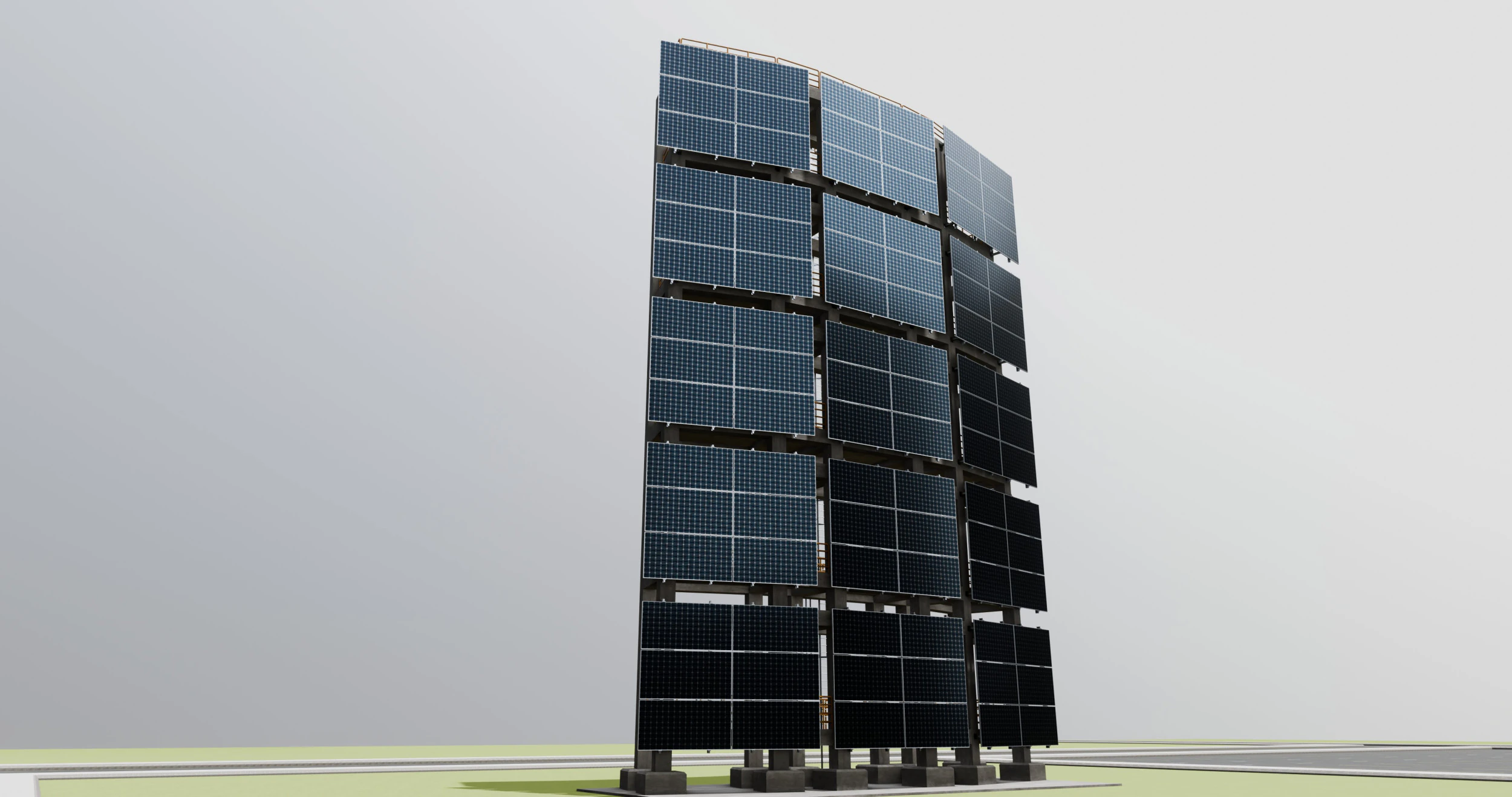 Solar Concrete Tower Type-2 3D Model .c4d .max .obj .3ds .fbx .stl .blend