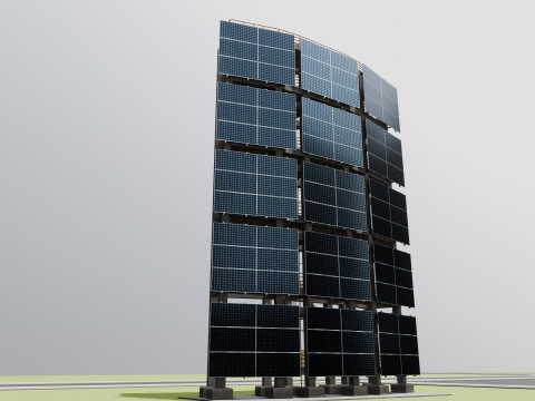 Solar Concrete Tower Type-2 3D Model