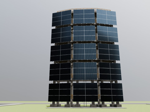 Solar Concrete Tower Type-2 3D 模型