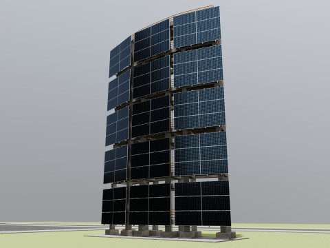Solar Concrete Tower Type-2 3D 模型