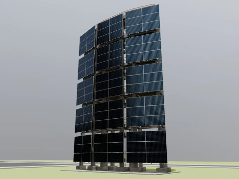 Solar Concrete Tower Type-2 3D Model