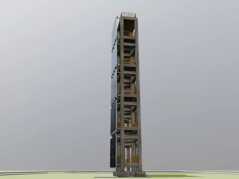 Solar Concrete Tower Type-2 3D Model