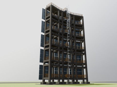 Solar Concrete Tower Type-2 3D 模型