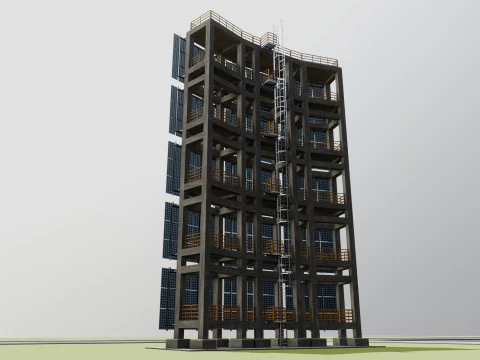Solar Concrete Tower Type-2 3D Model
