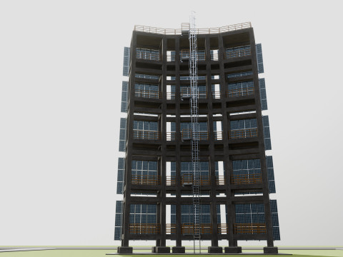 Solar Concrete Tower Type-2 3D 模型