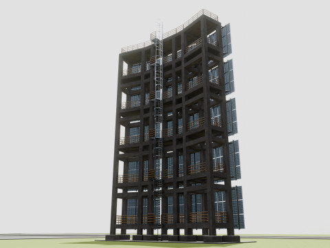 Solar Concrete Tower Type-2 3D 模型