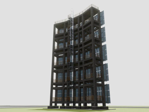 Solar Concrete Tower Type-2 3D Model