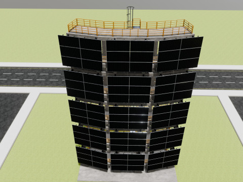Solar Concrete Tower Type-2 3D 模型